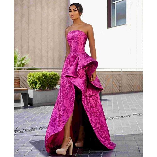 Ball Gown A Line Evening Gown Elegant Dress Formal Wedding Floor