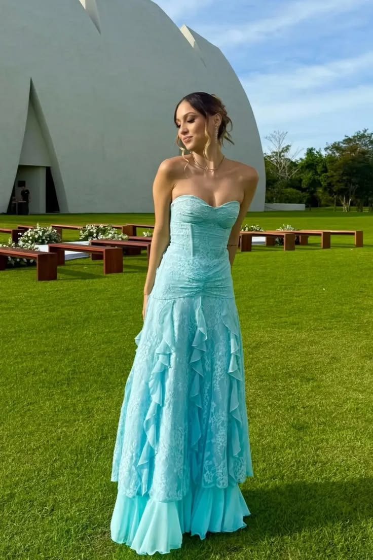 Strapless Sweetheart Sleeveless High Waist Long Prom Dress With