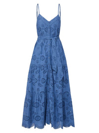 Women's Addyson Dress In Steel Blue San Andres Eyelet Small Change Of