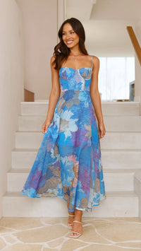Rahima Maxi Dress Blue Floral Buy Women's Dress Billy J