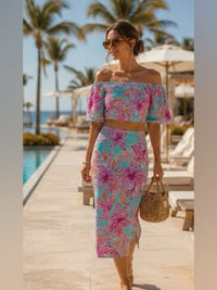 Lilly Pulitzer Skirts Lilly Pulitzer Esmeray Crop Top & Midi Skirt Set