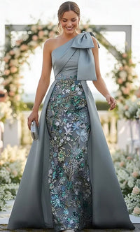 A Line Sheath Column Floor Length Beaded Eembroidered Wedding Guest