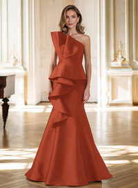 Missacc Terracotta Mother Of The Bride Dress Trumpet Mermaid Strapless