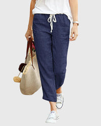 Zanra | Elegant Summer Pants Navy Blue