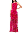 Betsy & Adam Square Neck Short Beaded Sleeve Open Back Gown Dillard's