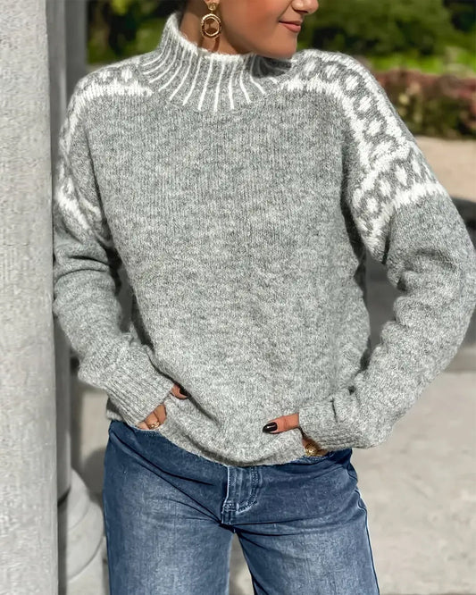 Liv | Elegant Knit Sweater Gray