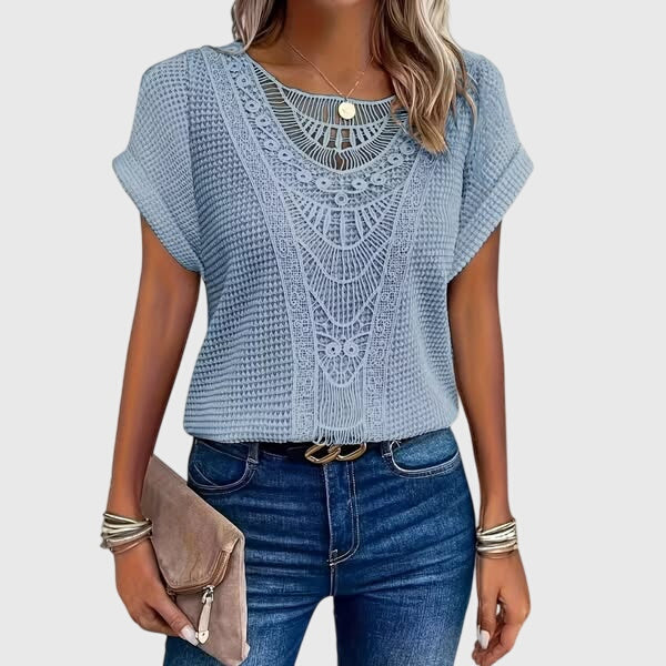 Pearl | Elegant Ibiza Style Blouse Light Blue
