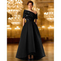 Black Tie Sequin A Line Evening Gown Elegant Dress Formal Wedding