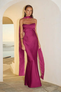 Madeleine Strapless Maxi Dress - Plum - SMALL / PLUM