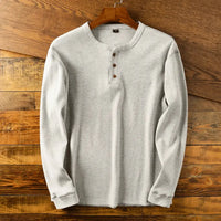 Dacio | Men's Henley Long Sleeve Ribbed Shirt