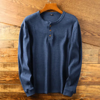 Dacio | Men's Henley Long Sleeve Ribbed Shirt