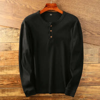 Dacio | Men's Henley Long Sleeve Ribbed Shirt