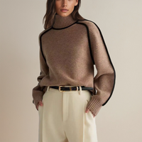 Sigruna High-Neck Volume-Sleeve Sweater