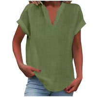 Dahlia | Women's V-Neck Short Sleeve Blouse