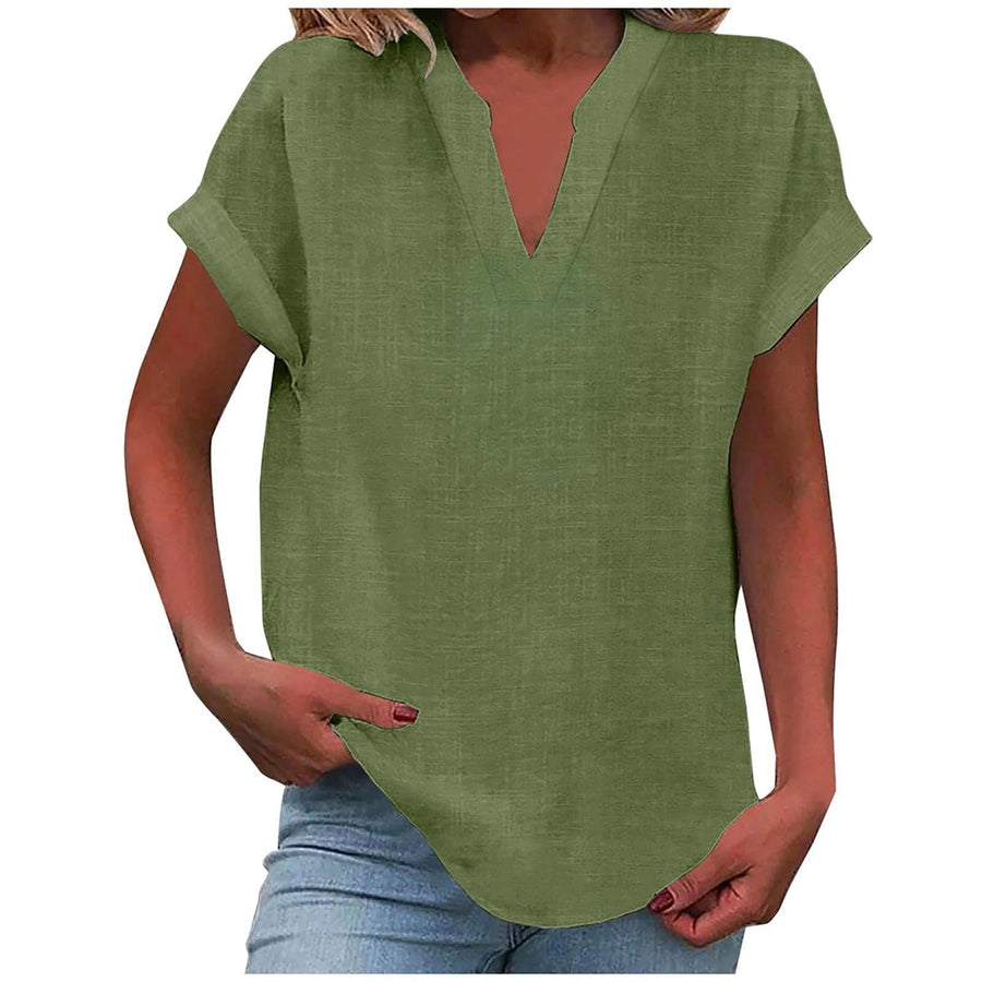 Dahlia | Women's V-Neck Short Sleeve Blouse