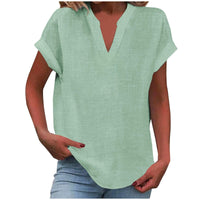 Dahlia | Women's V-Neck Short Sleeve Blouse