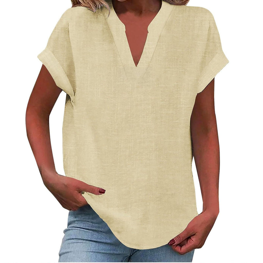 Dahlia | Women's V-Neck Short Sleeve Blouse