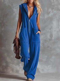 Darcie | Women's Hooded Sleeveless Wide Leg Jumpsuit