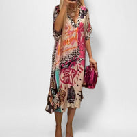 Darianne | Women's Graphic Print V-Neck Midi Dress