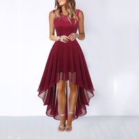 Darienne | Women's Lace Bodice High Low Sleeveless Dress