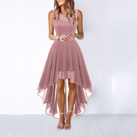 Darienne | Women's Lace Bodice High Low Sleeveless Dress