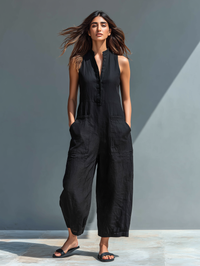 Darya | Women's Sleeveless Wide Leg Jumpsuit