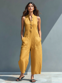 Darya | Women's Sleeveless Wide Leg Jumpsuit