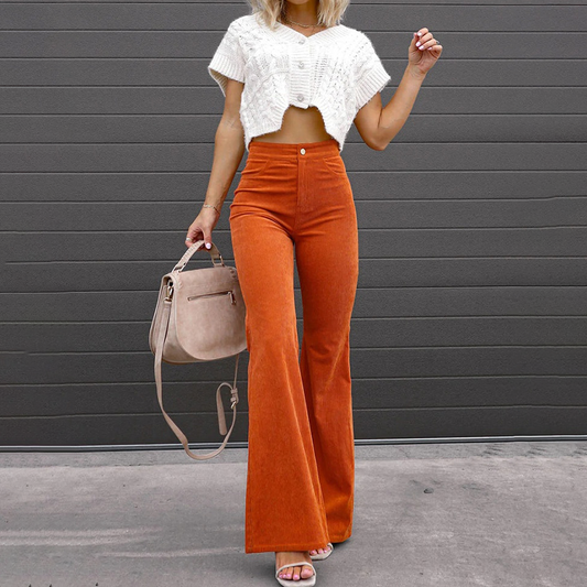 Leanne - Curve Flare Pants – Orange