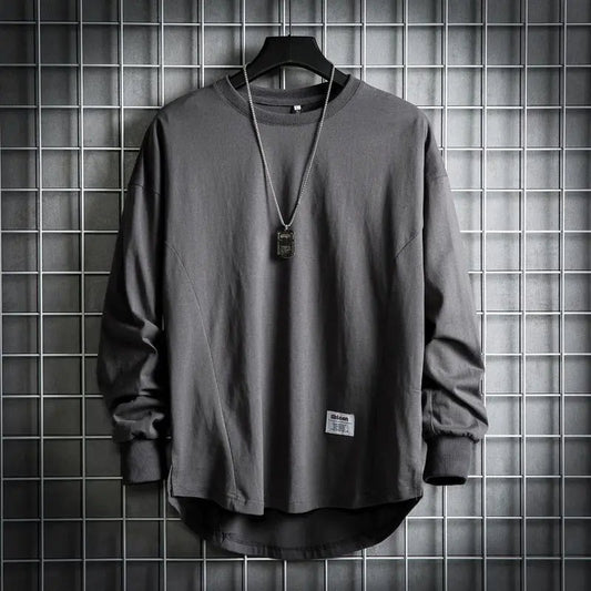 Daxwell | Men's Oversized Crew Neck Long Sleeve Tee