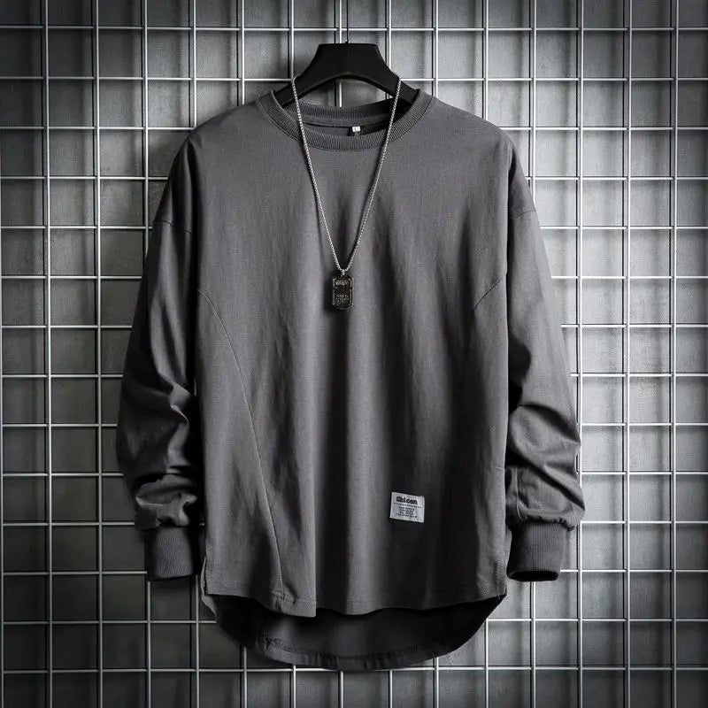 Daxwell | Men's Oversized Crew Neck Long Sleeve Tee