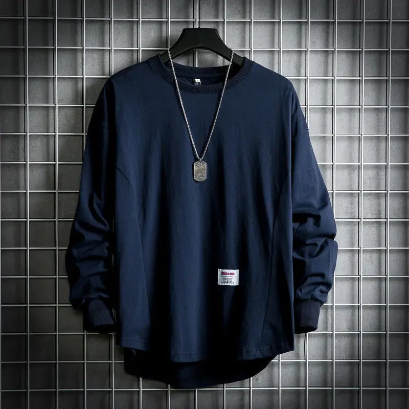 Daxwell | Men's Oversized Crew Neck Long Sleeve Tee