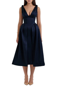 Paloma Plunge Neck Sleeveless Midi Dress (Women)