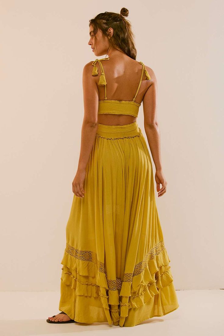 Santa Maria Maxi Dress By Free Est At In Yellow, Size: XS