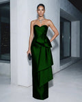 Simple Satin Strapless Sweetheart Sleeveless High Waist Long Prom