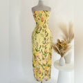 Floral Strapless Yellow Maxi Dress Color: Pink Yellow Size: L