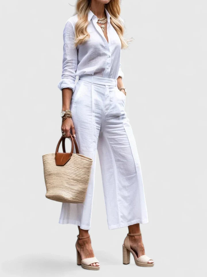 Zaryelle | Comfortable Two-Piece Set White