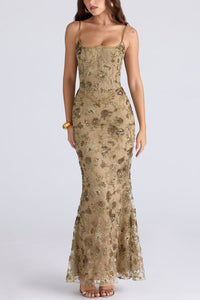 Stylish Sleeveless Halter Neck Slim Fit Backless Tie Up Elegant Maxi