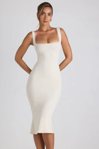 Navi Modal Lace Trim Midaxi Dress In Ivory