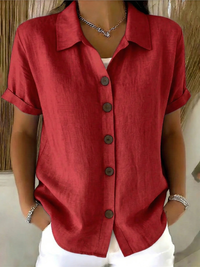 Zosia - Classic Button Front Cotton Blouse