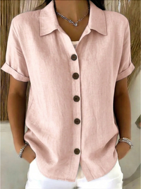 Zosia - Classic Button Front Cotton Blouse