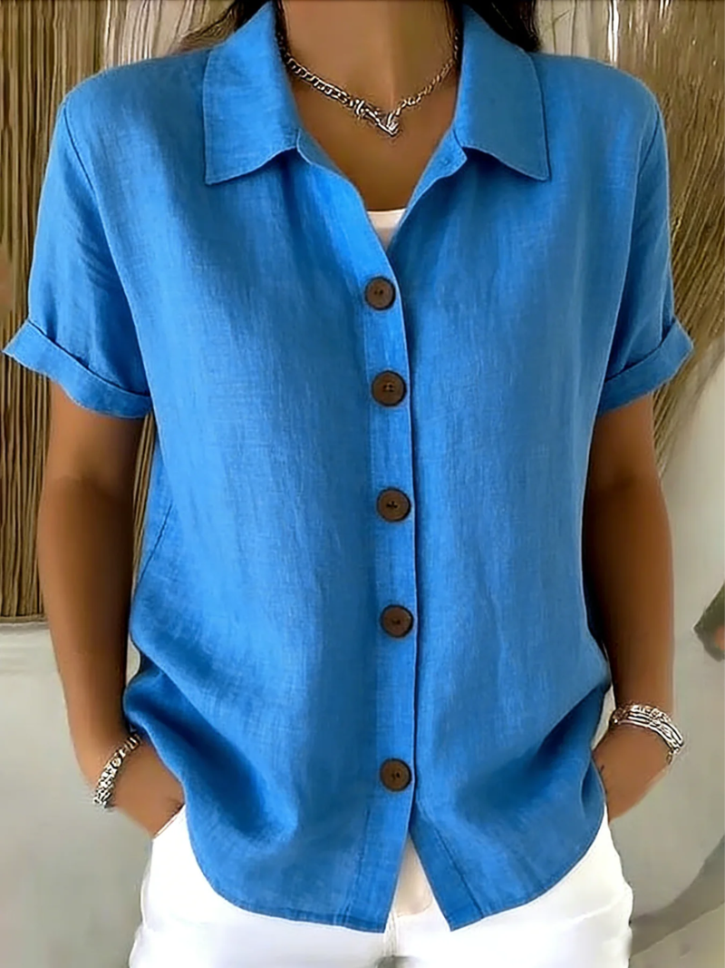 Zosia - Classic Button Front Cotton Blouse