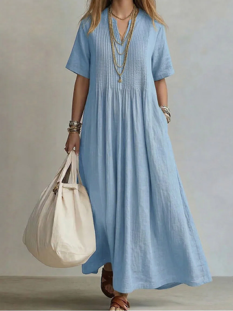 Tessy – Flowing Pleated Elegant Dress