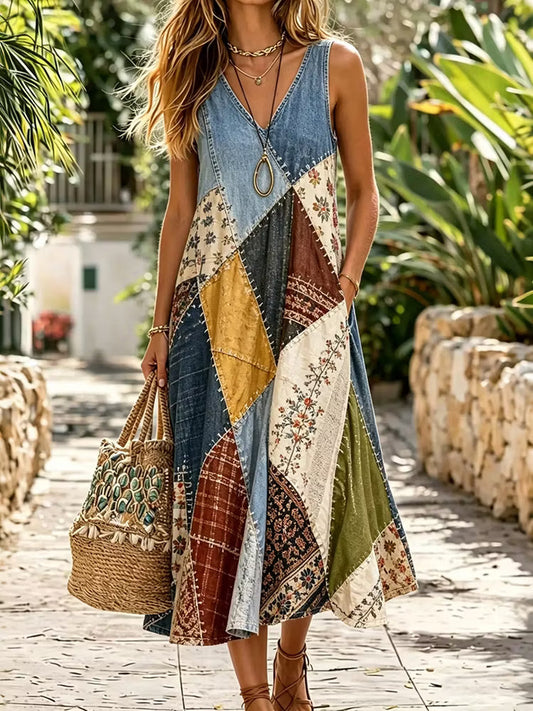 Marielle – Vintage Midi Dress with Pockets