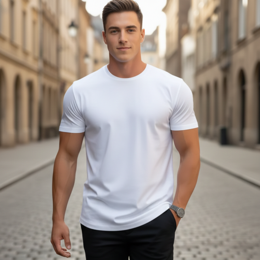 Declan | Men's Crew Neck Slim Fit Short Sleeve T-Shirt