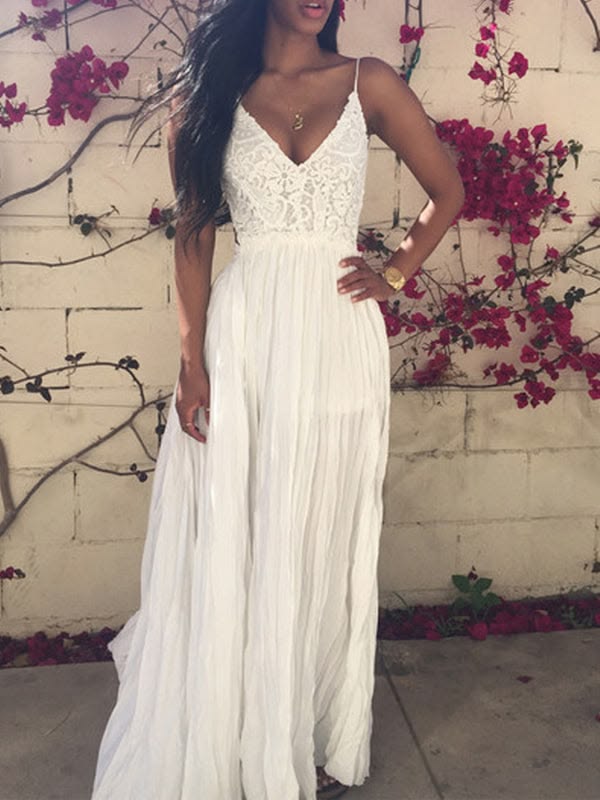 Elegant White V Neck Lace Appique Layered Prom Dress Evening Party