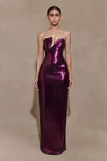 Winston Strapless Sequin Maxi Dress Plum