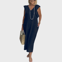 Delphina | Women's V-Neck Sleeveless Maxi Dress