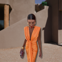 Delphina | Women's Wrap Sleeveless Midi Dress