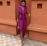 Delphina | Women's Wrap Sleeveless Midi Dress