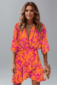 Delphine | Women's Abstract Print Wrap Mini Dress